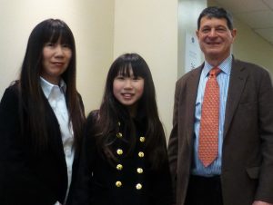 Tammy and Asia Chen, Full Merit Scholarship Winner, with Headmaster, Dr. Marotta.